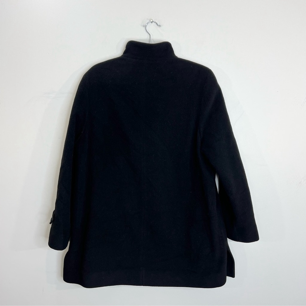 Vintage 90s Italian wool cashmere black brown mid length coat 12 - Picture 4 of 12